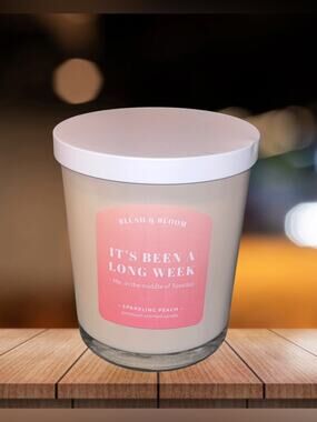 NEW! Le Chandelle Blush & Bloom Sparkling Peach Jar Candle 15oz